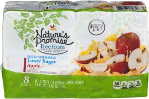 Nature's Promise Lower Sugar Juice Boxes Apple - 8 CT