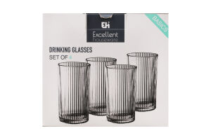 Набір склянок для напоїв скло 400мл №YE5000700 Excellent Houseware 4шт