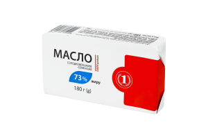 Масло 73% сладкосливочное Крестьянское ТМ "1" м/у 180г