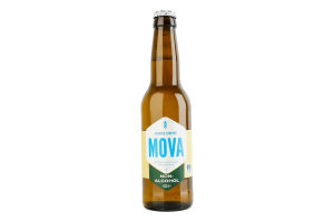 Пиво 0.33л 0.4% світле нефільтроване непастеризоване Non-alcohol Mova пл