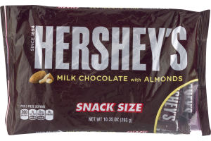 HERSHEY'S Milk Chocolate with Almonds Snack Size Bars, 10.35-Ounce Bags