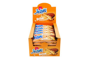 Батончик бісквітний в молочному шоколаді з карамеллю, лісовими горіхами та рисовими чипсами Goplana м/у 30г