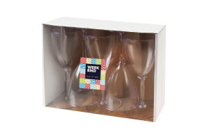 Келих для вина пластиковий прозорий міцний 150мл Karnaval Weekend 5шт