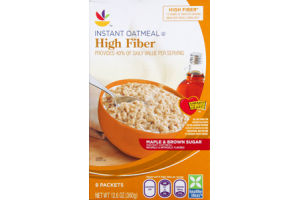 Ahold High Fiber Maple & Brown Sugar Flavored Instant Oatmeal - 8 CT
