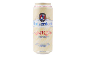 Пиво 0.5л 4.7% светлое пшеничное нефильтрованное пастеризованное Hefe-Weisbier Kaiserdom ж/б
