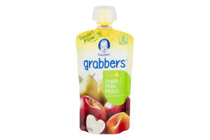Gerber Grabbers Squeezable Puree Apple Pear Peach