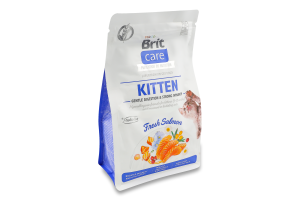 Корм д/кошенят Kitten Gentle Digestion Strong Immunity з лососем сухий 400г Brit Care
