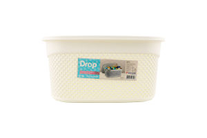 Корзина для хранения пластик прямоугольная с крышкой 9л №М-1164 Drop Ucsan Plastik 1шт