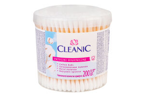 Палички ватні Cleanic Класік 200шт кругла упаковка
