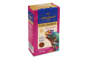 Кофе жареный молотый Colombia Single origins Ambassador м/у 225г