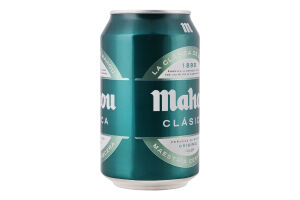 Пиво 330мл 4.8% світле фільтроване пастеризоване Clasica Mahou з/б