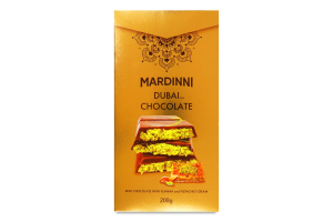 Шоколад молочний Mardinni з кунафа та фісташк крем