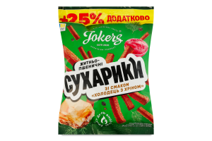 Сухарики ржано-пшеничные Холодец с хреном Jokers м/у 125г