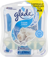 Glade PlugIns Scented Oil Refills Clean Linen - 2 CT