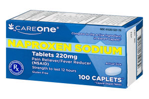 CareOne Naproxen Sodium Pain Reliever/Fever Reducer - 100 CT