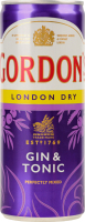 Напиток слабоалкогольный 0.25л 6.4% газированный с джином и тоником London Dry Gin&Tonic Gordon's ж/б