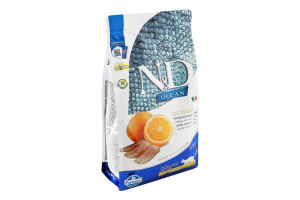 Корм д/стерилізованих котів N&D беззерновий з оселедцем та апельсином сухий 1,5кг Farmina