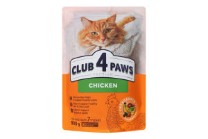 Корм д/дорослих котів від 7років Premium з куркою сухий 900г Club 4 Paws