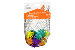Smart Living Halloween Spider Erasers - 16 CT