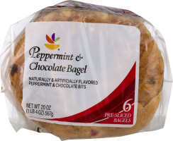 Ahold Pre-Sliced Bagels Peppermint & Chocolate - 6 CT