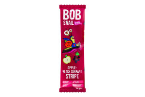 Цукерка фруктово-ягідна Яблучно-чорносмородиновий страйп Bob Snail м/у 14г