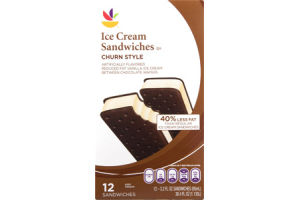 Ahold Ice Cream Sandwiches Churn Style - 12 CT