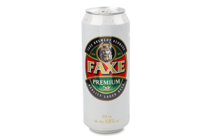 Пиво 0.5л 4.6% світле Premium Faxe з/б