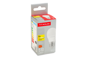 Лампа світлодіодна 6W 510lm E27 3000К №TLG4506273 Titanum 1шт