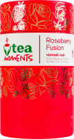 Чай чорний байховий ароматизований листовий з рослино-фруктовою сировиною Трояндово-ягідний ф'южн Tea Moments тубус 70г