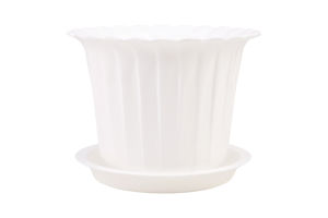 Горщик д/квітів Тюльпан білий 0,6л 13,5*8,5*9,5см з піддоном Еталон-С