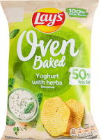 Чипсы картофельные запеченные со вкусом йогурта с травами Oven baked Lay's м/у 110г
