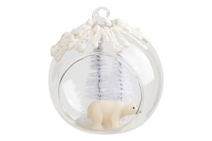 Прикраса ялинкова Куля з Полярн ведмедем скло 8см