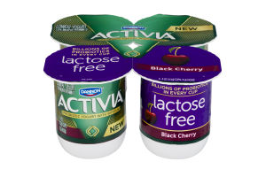 Dannon Activia Lactose Free Lowfat Yogurt Black Cherry - 4 PK