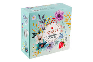 Бленд чая черного и зеленого мелкого с ягодами, лепестками и ароматом земляники Champagne splashes Lovare к/у 90х2г