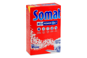 Соль для посудомоечных машин регенерационная 5в1 Power salt Somat 1.5кг