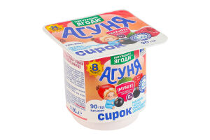 Сирок 3.9% для дітей від 8міс з наповнювачем фруктовим Малина-чорна смородина-шипшина Імуніті Агуня ст 90г