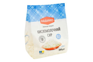 Сир кисломолочний 5% жиру 350г стабіло-пакет ТМ РАДИМО