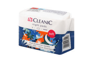 Прокладки гигиенические Soft Night Cleanic 8шт
