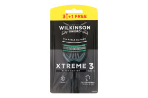 Бритвы одноразовые Black Edition Comfort Xtreme 3 Wilkinson Sword 4шт