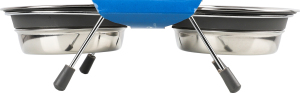 Миска д/собак 2*450мл метал подвійна з шумопоглинаючими кільцями на металевій підставці Тріксі