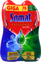 Засіб для миття посуду в посудомийних машинах у формі гелю Duo gel Excellence Somat 2х684мл
