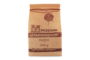 Макароны цельнозерновые перо Козуб продукт м/у 500г