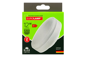 Лампа светодиодная 12W GX53 4000К Eurolamp 1шт