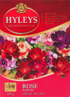 Чай чорний цейлонський байховий суцільнолистовий з додаванням рослинної сировини Троянда Hyleys к/у 100г