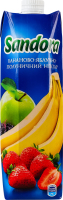 Нектар з м'якоттю стерилізований бананово-яблучно-полуничний Sandora т/п 0.95л
