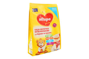 Каша молочна для дітей від 7міс суха швидкорозчинна мультизлакова з яблуком та грушею Milupa м/у 210г