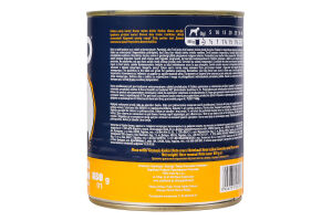 Корм вологий повнораціонний для дорослих собак з домашньою птицею в соусі Teo з/б 850г