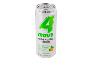 Напій безалкогольний газований зі смаком лимона та лайма Vitamins + Minerals Activevitamin 4Move з/б 330мл