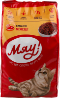 Корм сухой для взрослых котов Вкусное мясцо Мяу! м/у 900г
