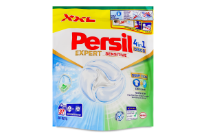 Засіб миючий для прання білих та світлих речей 4в1 Диски Expert Sensitive Deep clean Persil 37х16.5г